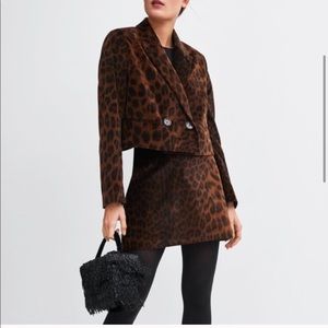 Animal Print Velvet Blazer
